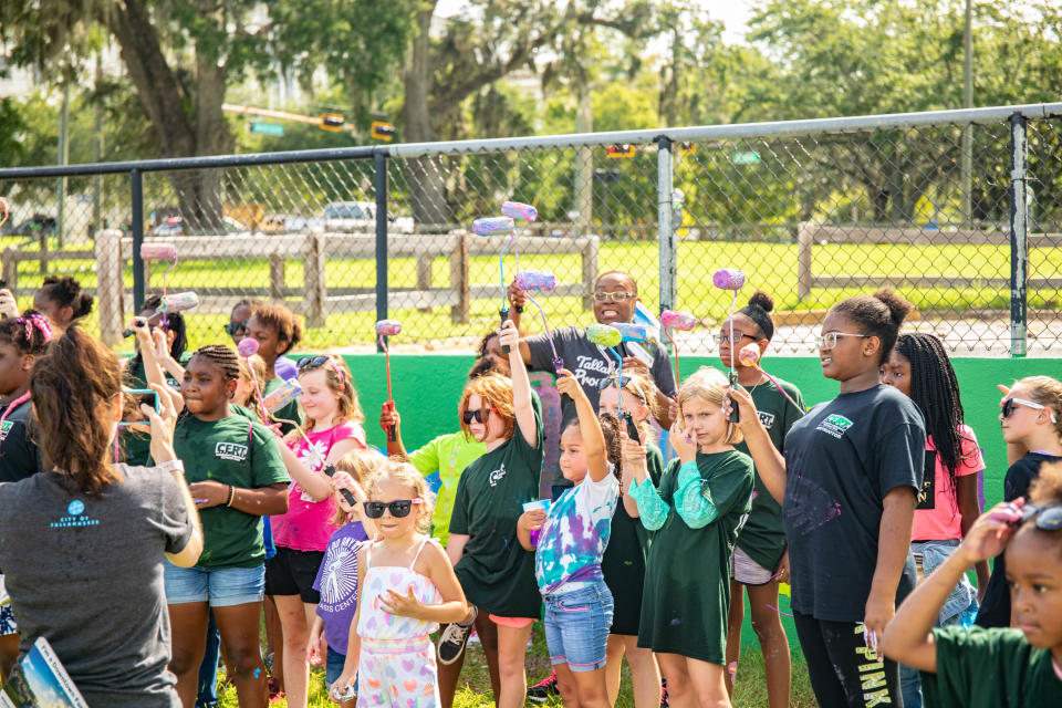 Girls Can Do Anything Campers and City of Tallahassee staffers painted a mural over an often graffitied wall downtown, during a previous Oasis Center for Girls Camp.