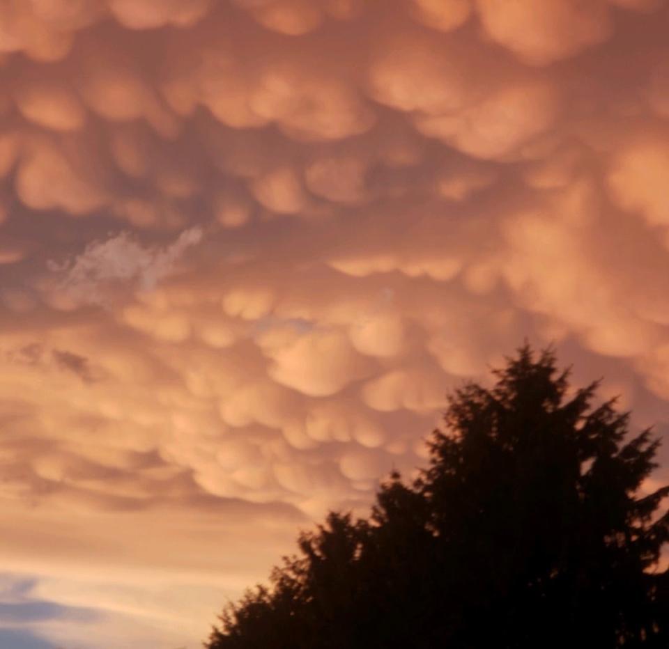 Alexander Johnson of Wooster took this photo of mammatus cloud formations around 9 p.m. Wednesday, near the time a tornado warning was issued for the area, which expired around 9:30 p.m.
