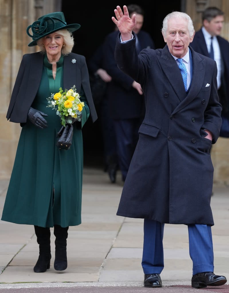 The outing to St. George’s Chapel was the first time that Charles, 75, has been seen at a public event since being diagnosed with an unspecified form of cancer in February. James Whatling-IPA/POOL supplied by Splash News / SplashNews.com