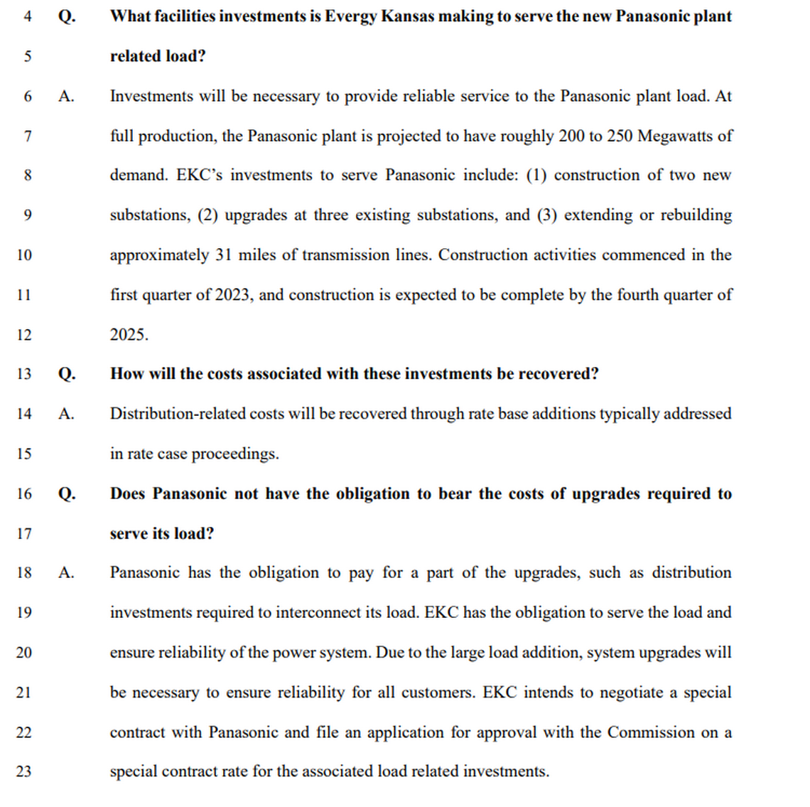 Documents filed by Evergy with the Kansas Corporation Commission provide insight into the upgrades needed to supply electricity to the Panasonic battery plant in Johnson County.