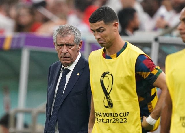 Cristiano Ronaldo, right, with coach Fernando Santos