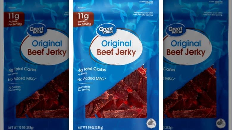 Great Value beef jerky package