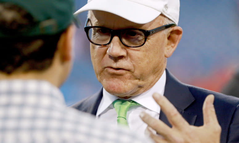A closeup of New York Jets owner Woody Johnson.