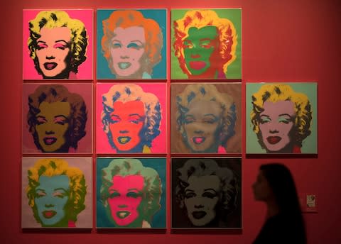 Andy Warhol, Marilyn 1967 10 colour screenprints, installation view at The American Dream: Pop the the Present at the British Museum  - Credit:  Geoff Pugh Photography Ltd