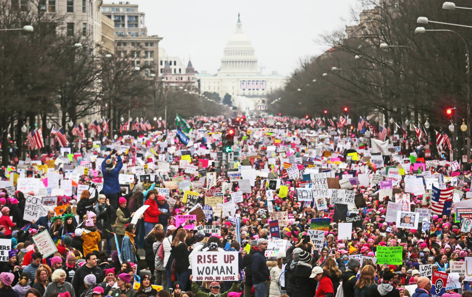 Participants at the Women’s March on Washington on Jan. 21, 2017. (Photo: Getty Images)