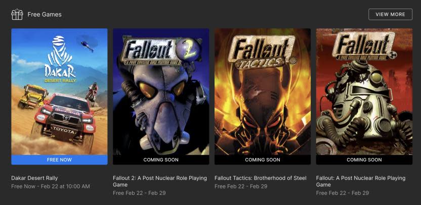 Por alguna razón, Epic ya no regalará los juegos de Fallout