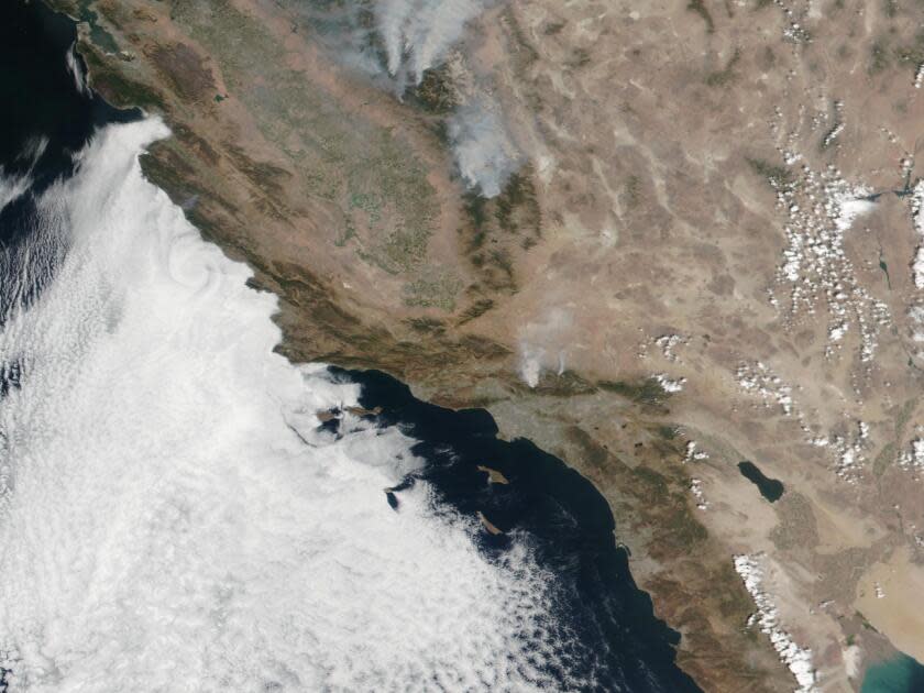 Satellite photo from the National Aeronautics and Space Administration shows Southern California on Sept. 21, 2021