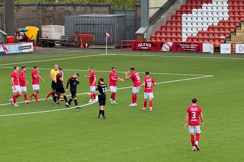 Airdrie celebrate Lewis McGregor's goal in the win over Albion Rovers -Credit:Paul Thomson