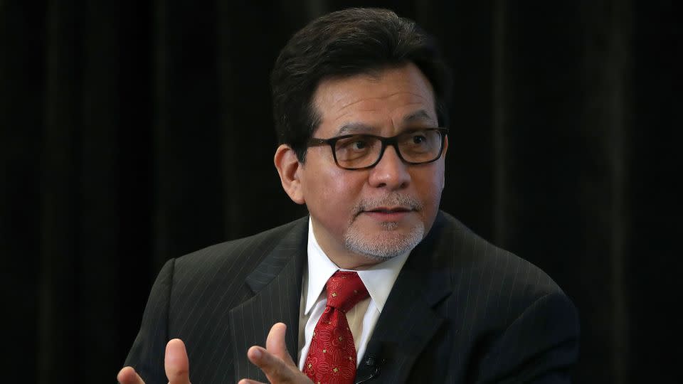 Former Attorney General Alberto Gonzales speaks during the American Bar Association's Young Lawyers Division 2019 Spring Conference in Washington. - Mark Wilson/Getty Images