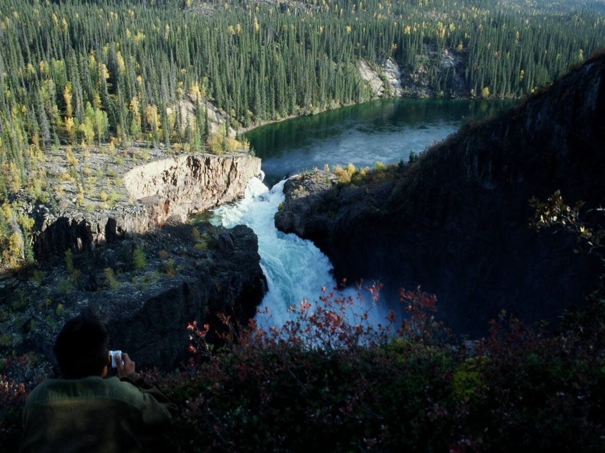 Tsakui Theda, or Parry Falls. The Old Lady of the Falls is said to have special healing powers.  (Lutsel K'e Kache Dene First Nation - image credit)