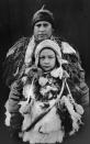 <p>Aldo Machaca, 33, and his son Brandon, 6, pose for a portrait in the Sinakara Valley, in Peru’s Cuzco region, during the Qoyllur Rit’i festival, translated from the Quechua language as Snow Star. Aldo and Brandon dance as part of the Quispicanchis nation. (Photo: Rodrigo Abd/AP) </p>