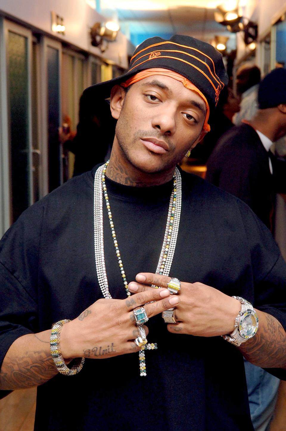 NEW YORK – APRIL 6: Rapper Prodigy from the group <a href="https://www.vibe.com/t/mobb-deep/" rel="nofollow noopener" target="_blank" data-ylk="slk:Mobb Deep;elm:context_link;itc:0;sec:content-canvas" class="link ">Mobb Deep</a> make? an appearance at MTV studios for a taping of MTV 2 Presents Sucker Free Week on April 6, 2006 in New York City. (Photo by Bryan Bedder/Getty Images)