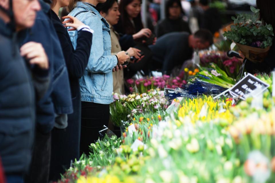 Check out the blooms at Columbia Road Flower Market (Getty)