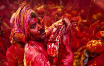 Holi being celebrated in Barsana, Uttar Pradesh. <br><br><p>Travel photojournalist JITENDRA SINGH lives and works in Shimla, Himachal Pradesh and is deeply interested is music, the visual arts and literature. His work has been used by Getty Images, National Geographic Traveler, Outlook Traveller, and government departments such as the Ministry of External Affairs, Ministry of Culture. <a href="http://www.flickr.com/photos/jitens/" rel="nofollow noopener" target="_blank" data-ylk="slk:Enjoy more of his work on Flickr;elm:context_link;itc:0;sec:content-canvas" class="link ">Enjoy more of his work on Flickr</a></p>