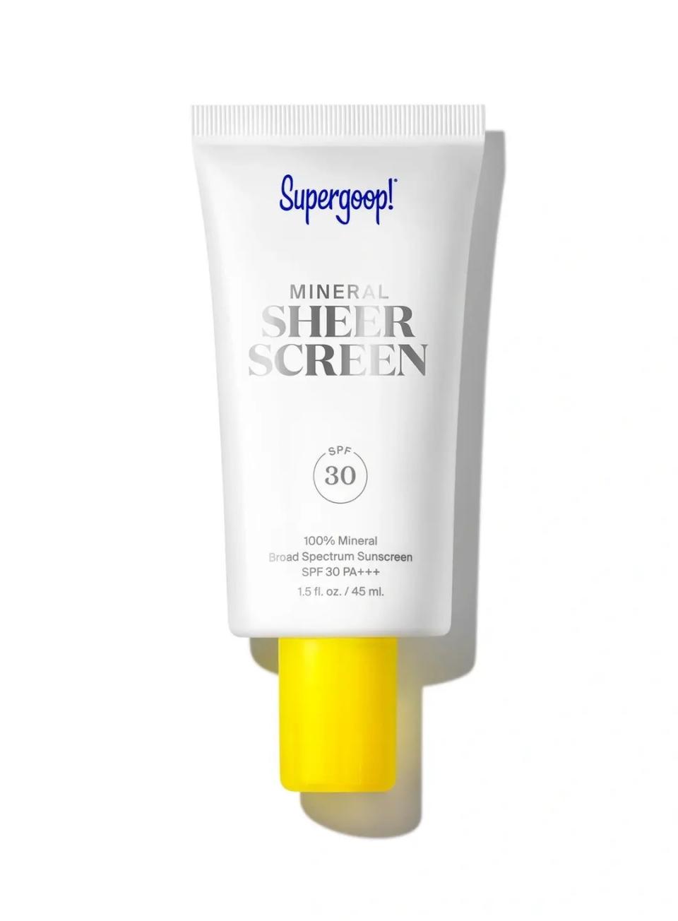 best sunscreen with zinc - Supergoop! Mineral Sheerscreen SPF 30; best sunscreens with zinc