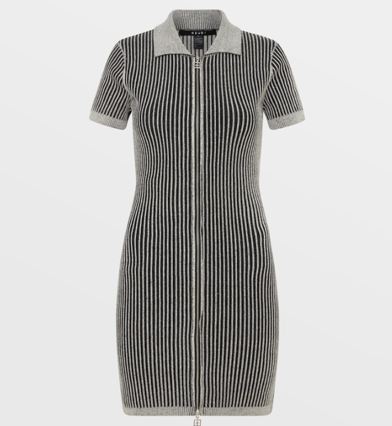 <p><strong>Ksubi</strong></p><p>ksubi.com</p><p><strong>$240.00</strong></p><p>The fitted silhouette of this mini dress is made professional with a facade of two-toned stripes. Night club meets country club to create a look that is office or work-from-home ready.</p>