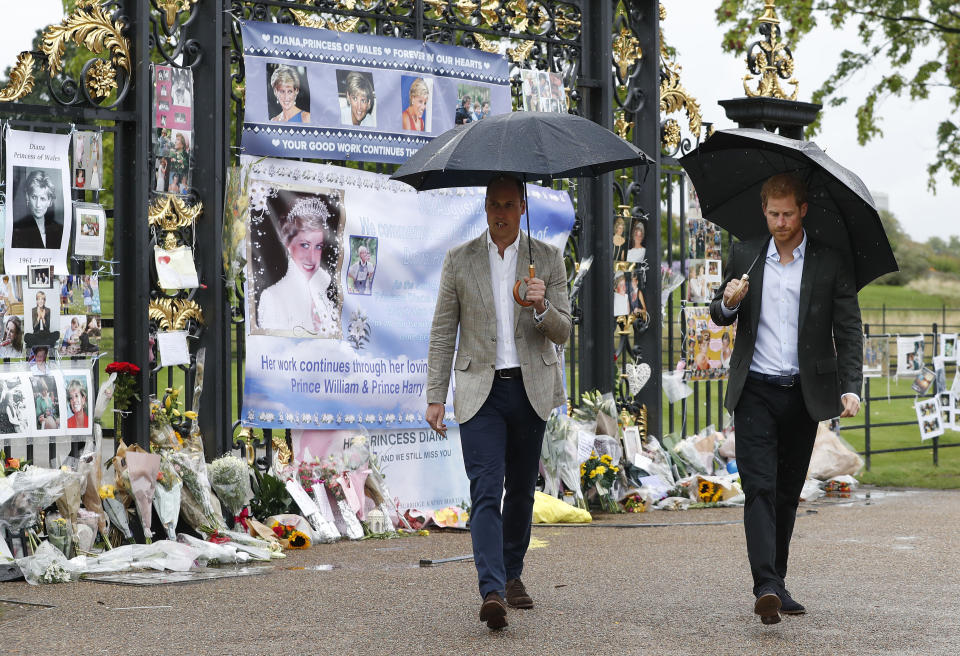 Diana anniversary: William and Harry look at tributes