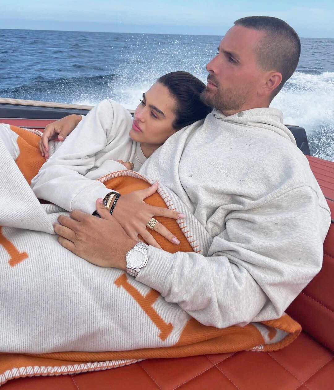 Scott Disick and Amelia Hamlin Cuddle Up for Hamptons Boat Outing with His Kids