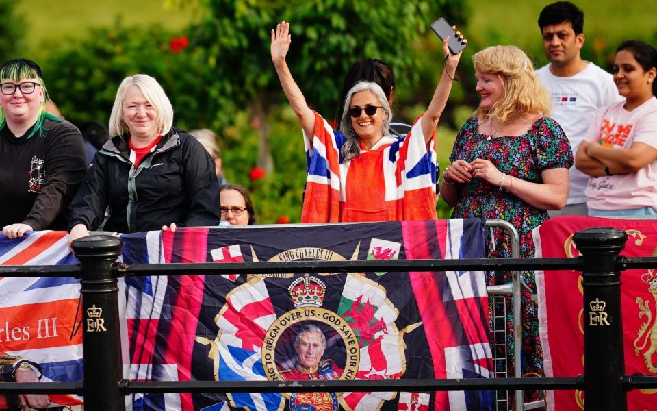 People on The Mall ahead of the Trooping the Colour ceremony at Horse Guards Parade, central London, as King Charles III celebrates his first official birthday since becoming sovereign - Victoria Jones/PA Wire