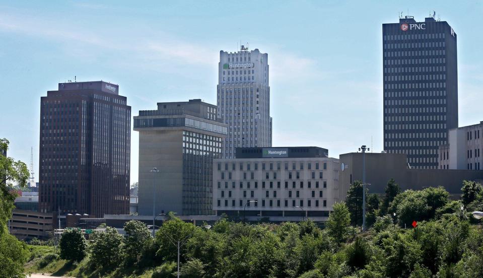 The downtown Akron skyline is seen from Rand Avenue. New Mayor Shammas Malik says the Cabinet that he has formed to serve Akron represents a "more proactive city government,"