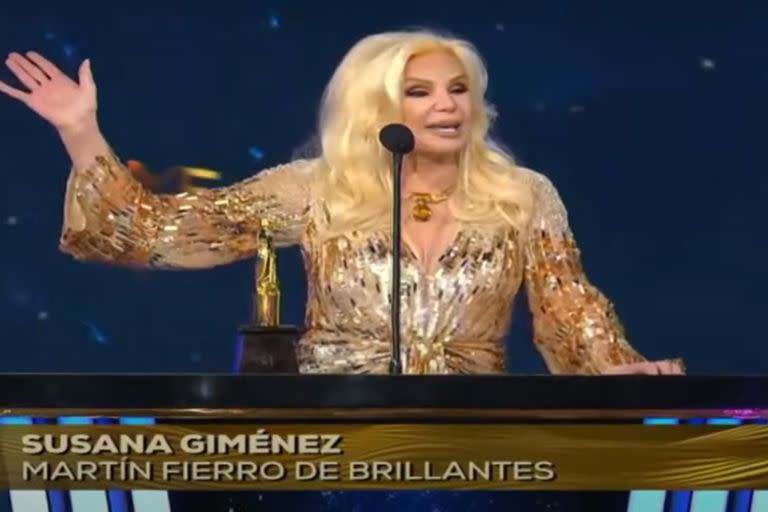 Susana Giménez agradeció el Martín Fierro de Brillantes