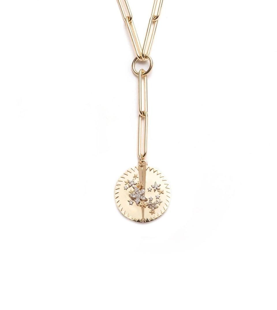 <p><a href="https://foundrae.com/products/blossoms-extended-clip-chain-large-medallion-yg" rel="nofollow noopener" target="_blank" data-ylk="slk:Shop Now;elm:context_link;itc:0;sec:content-canvas" class="link ">Shop Now</a></p><p>Blossoms - Resilience Extended Clip Extension Chain Necklace</p><p>foundrae.com</p><p>$10985.00</p>