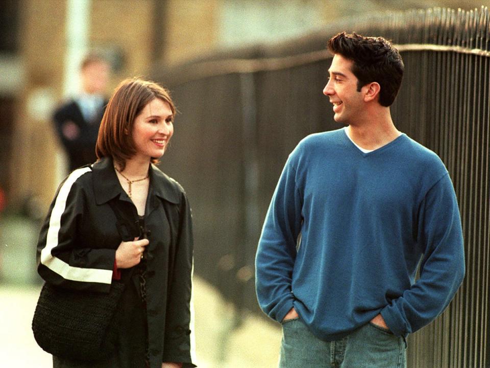 Baxendale as Emily, alongside David Schwimmer’s Ross, in ‘Friends' (PA)