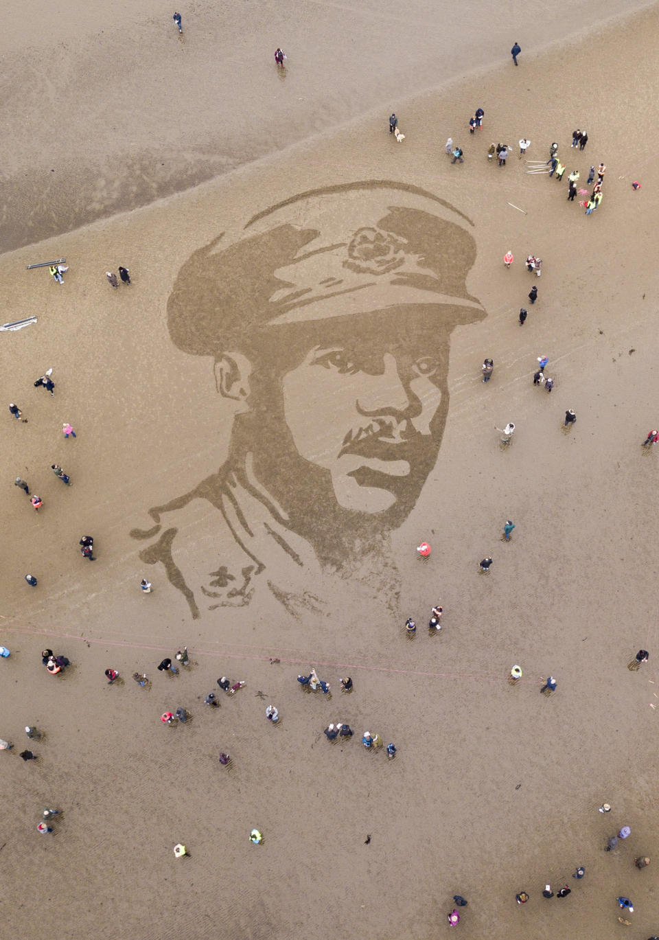 Pages of the Sea: WW1 sand portrait tributes around UK