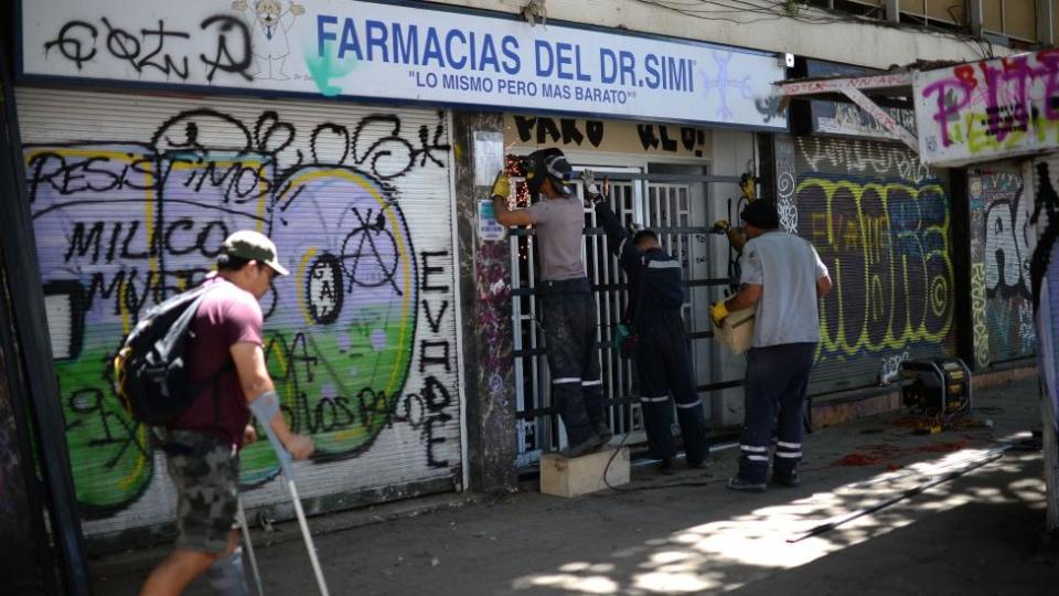 Una farmacia en Chile.