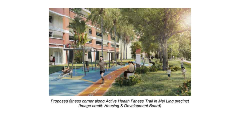 Proposed fitness corner along Active Health Fitness Trail in Mei Ling precinct.