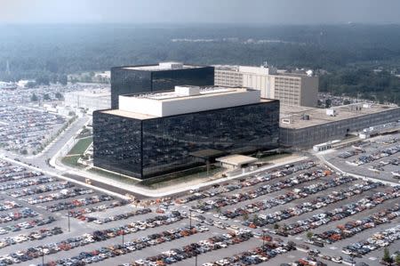 An undated aerial handout photo shows the National Security Agency (NSA) headquarters building in Fort Meade, Maryland. NSA/Handout via REUTERS/Files
