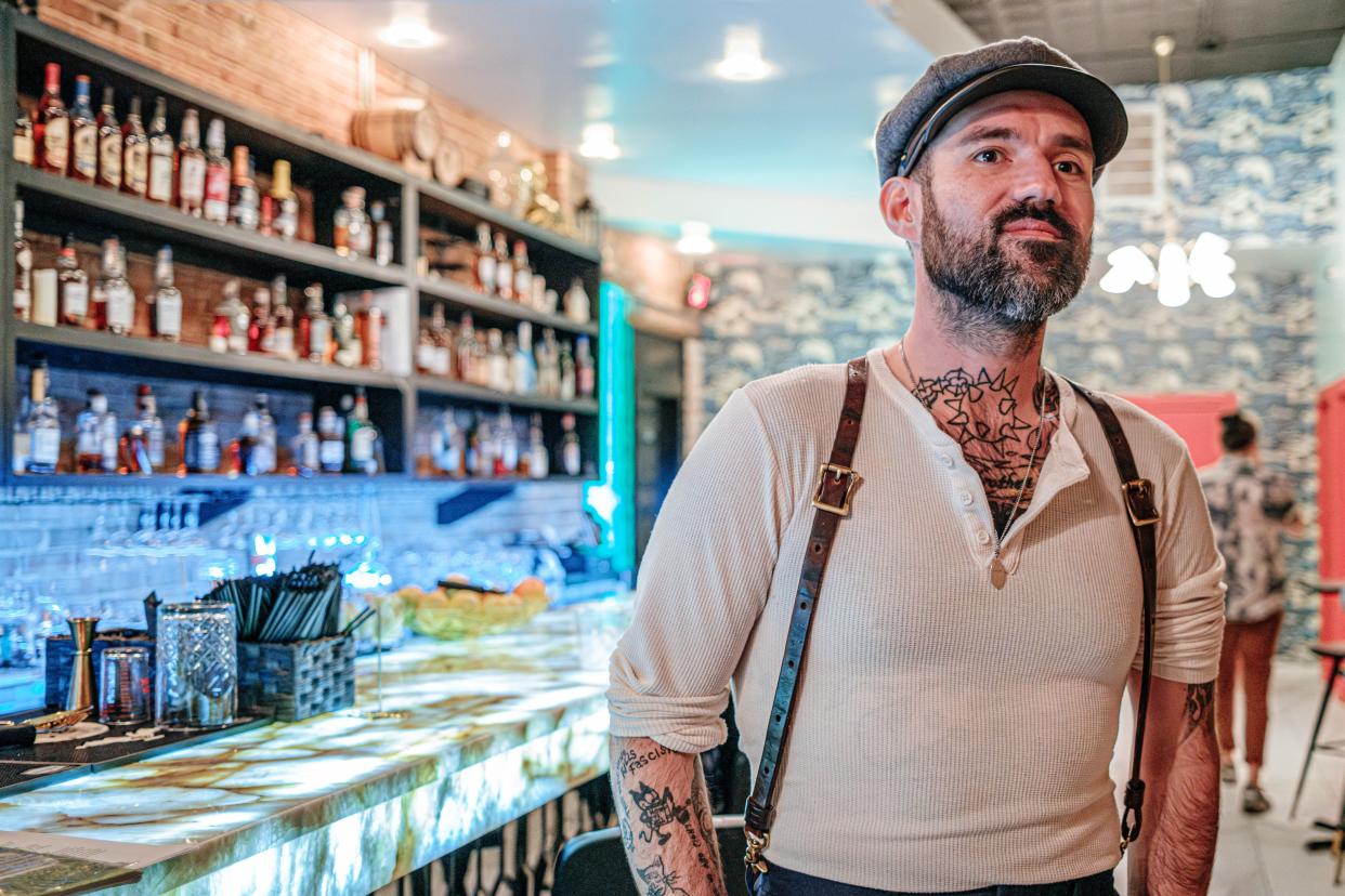 Chefs Zach Hutton stands at the bar at GHST on March 22 in Oklahoma City.