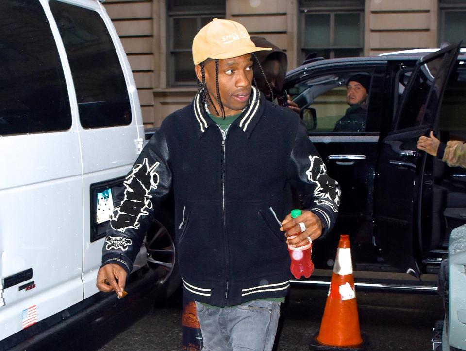 Travis Scott seen out and about in Manhattan on February 6, 2020 in New York City.