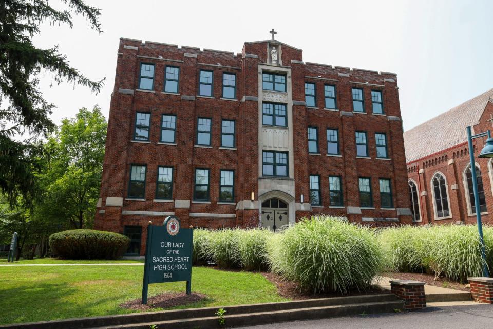 The exterior of Our Lady of Sacred Heart High School.