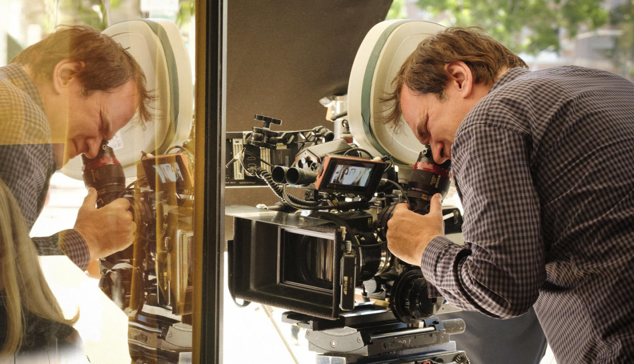 Tarantino on the set of Once Upon A Time In Hollywood (Credit: Sony)