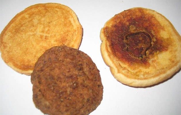 Utah resident David Whipple sent in this McDonald's hamburger patty to a TV show nearly 14 years after he purchased it on July 7, 1999.