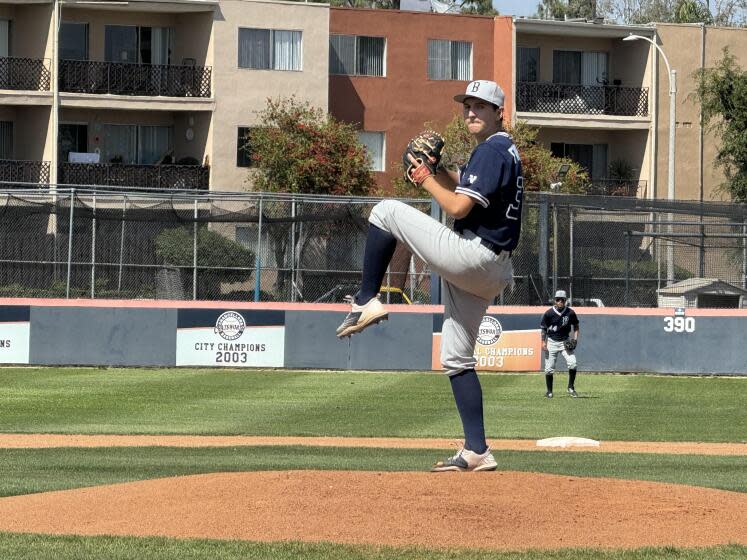 Michael Figueroa of Birmingham pitching against Chatsworth on Wednesday.