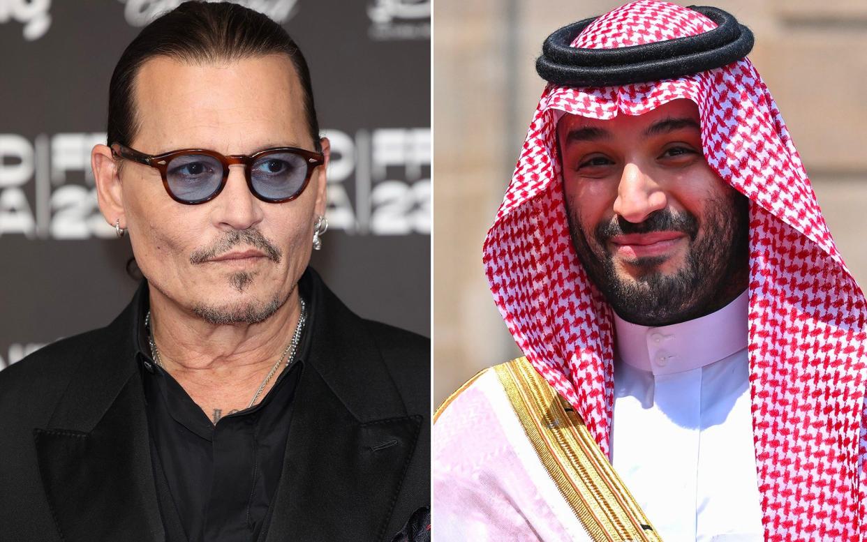 Johnny Depp attends the Red Sea International Film Festival in Saudi Arabia in Nov 2023 and Saudi Crown Prince Mohammed bin Salman arrives in Paris in June 2023.