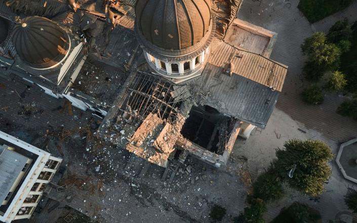 The Odesa Transfiguration Cathedral was left without a roof