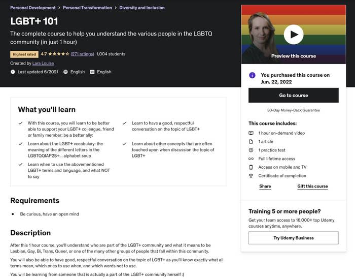 udemy lgbt+ 101 course description