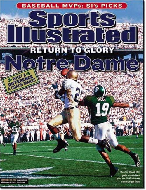 Notre Dame defeats Michigan State (Maurice Stovall, WR).