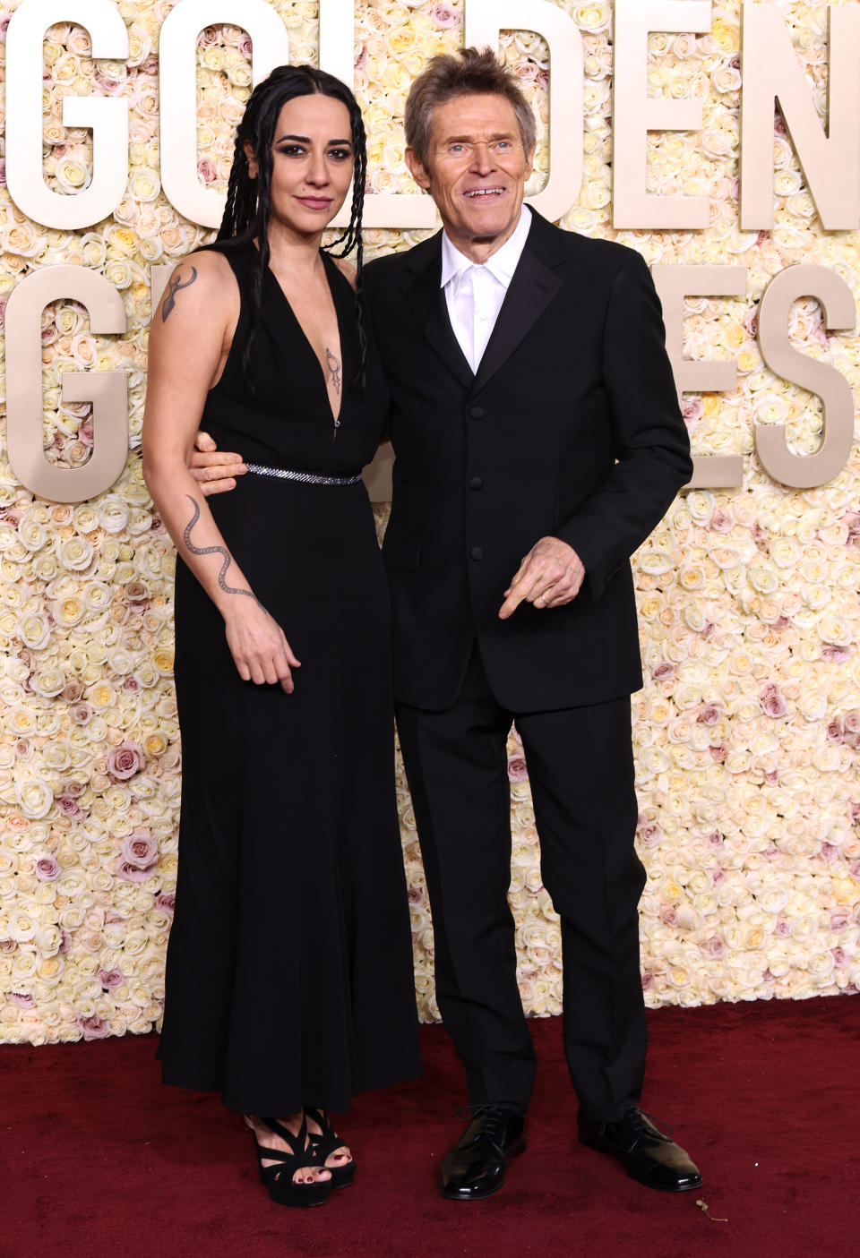 Willem Dafoe and wife Giada at the Golden Globes