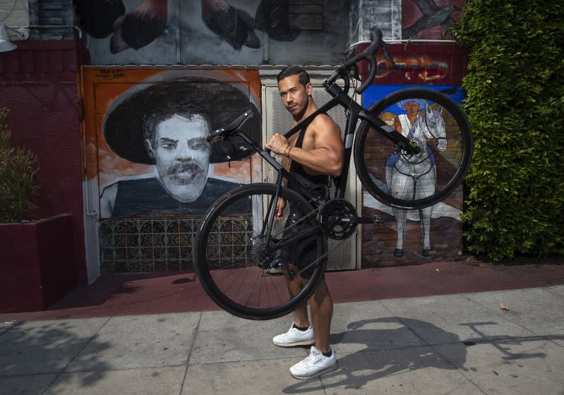 SILVER LAKE, CA -SEPTEMBER 16, 2020: Seth Gottesdiener, 33, owner of Indigo Fitness in Silver Lake.