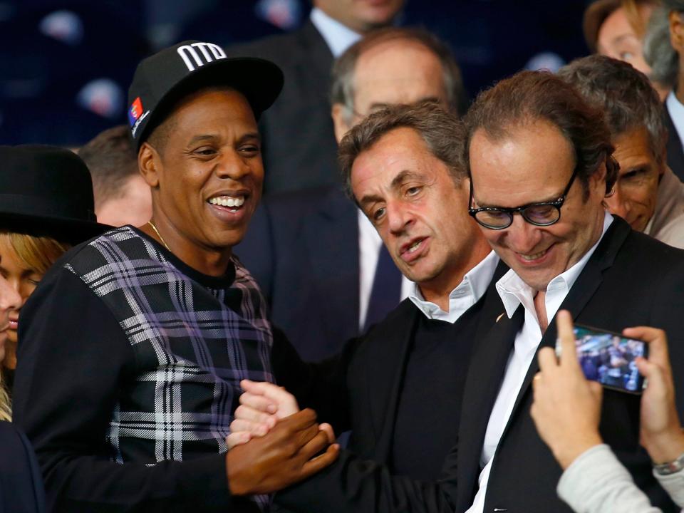 Xavier Niel with Nicolas Sarkozy and Jay Z