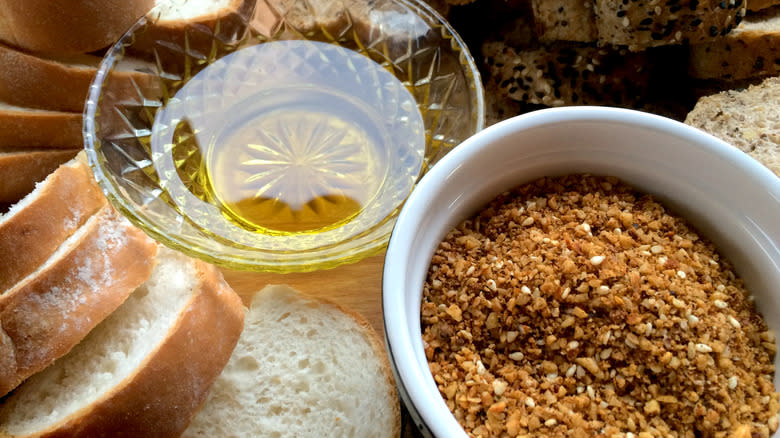 egyptian dukkah oil bread 