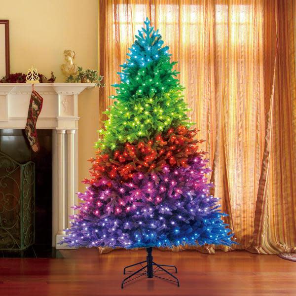 3) Pre-Lit Spruce Rainbow Christmas Tree