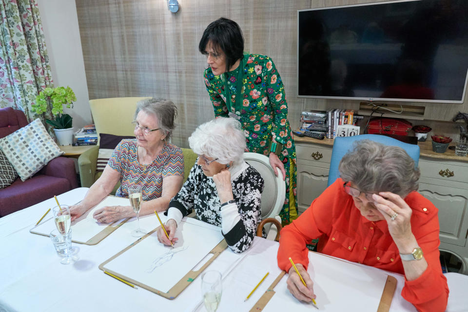 Residents chose to take part in a life drawing class as part of their regular activity programme. [Photo: Simon Jacobs]