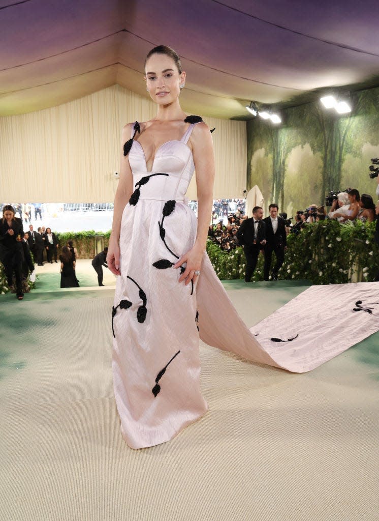 Lily James attends the 2024 Met Gala.
