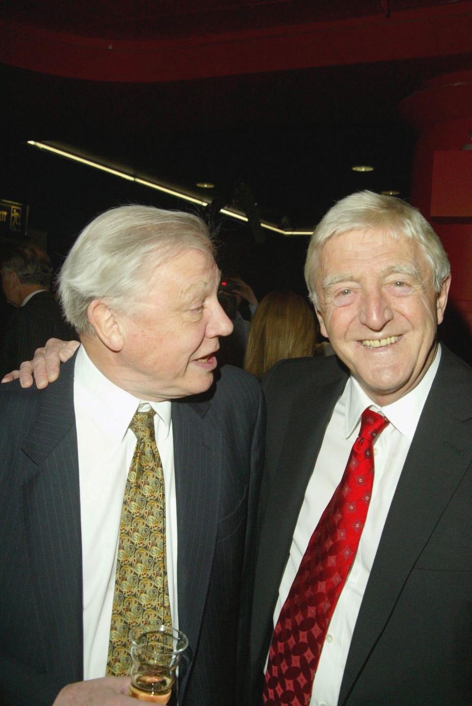 mandatory credit photo by julian makeyshutterstock 409981f sir david attenborough with michael parkinson wh smith peoples choice book awards, london, britain 18 mar 2003