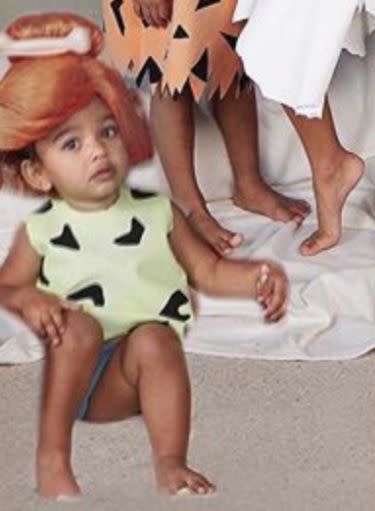 The botched photo editing job on toddler Chicago West. (Photo: Instagram/Kim Kardashian West)